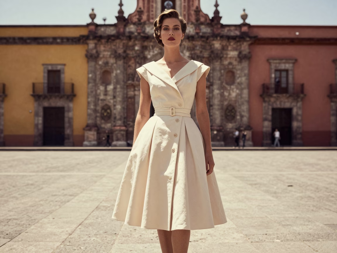 1950s Couture in Oaxaca at The Flat Glare Of Noon Light in in Oaxaca, Mexico