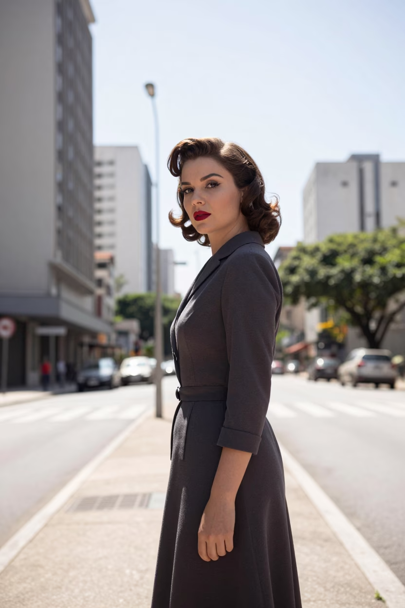 1950s Portrait at Bright Midmorning Light in São Paulo in in São Paulo, Brazil
