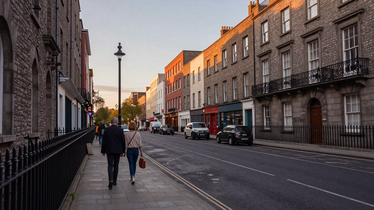1950s Style in Dublin at The Early Evening Light in in Dublin, Ireland