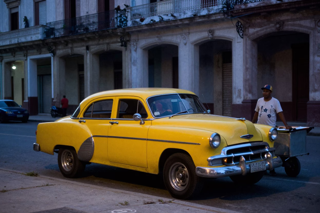 1960s Aesthetic in Havana at The Still Hours Before Dawn Light in in Havana, Cuba