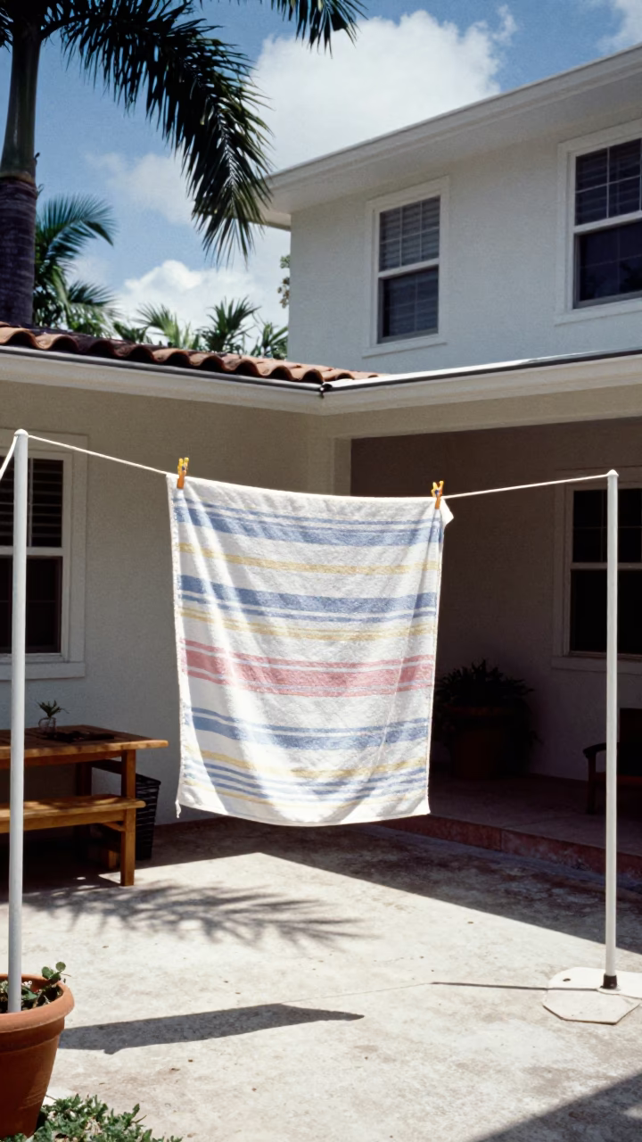 1960s Courtyard in Miami at Bright Midmorning Light in in Miami, Florida, United States