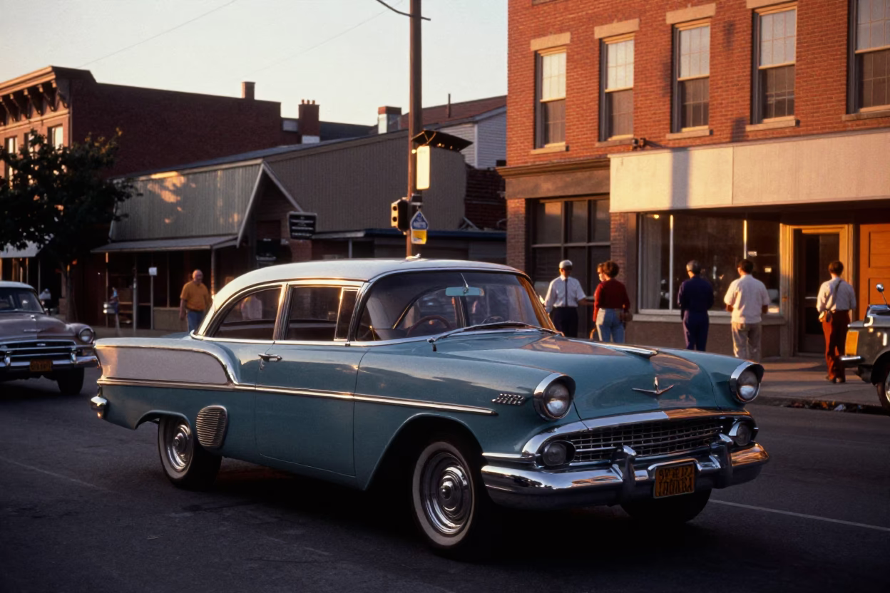 1960s Philadelphia Evening Street Scene with Vintage Details and Urban Life in in Philadelphia, Pennsylvania, United States