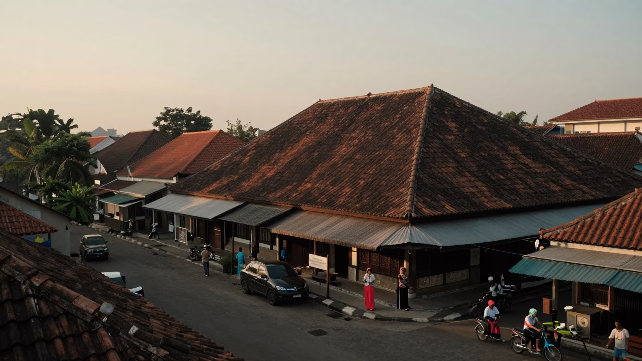 1970s Aesthetic at First Light Of Dawn in Yogyakarta in in Yogyakarta, Indonesia