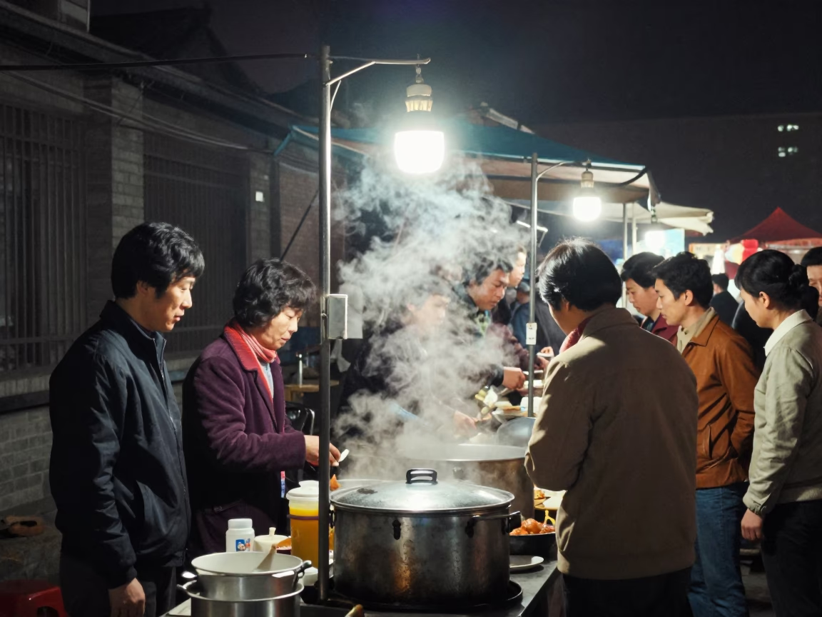 1970s Era in Beijing at Deep In The Night Light in in Beijing, China