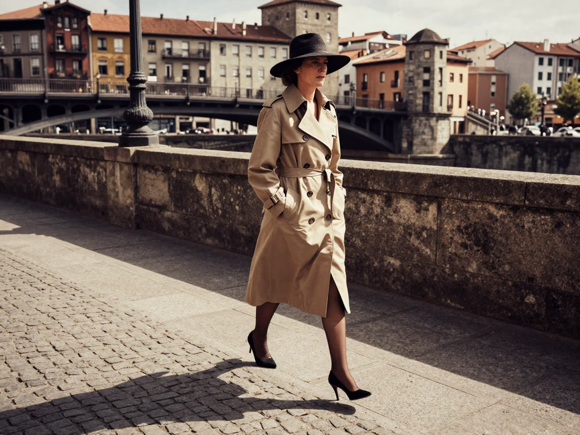 1970s High Fashion Street Photography Candid Moment in Bilbao Spain Early Afternoon in in Bilbao, Spain