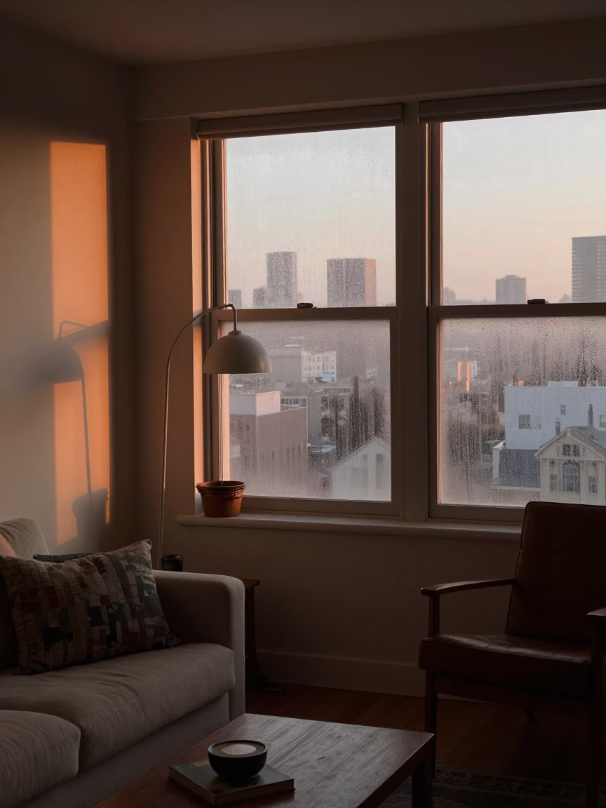 1970s Los Angeles Apartment Interior with Condensation and Vintage Decor in in Los Angeles, California, United States