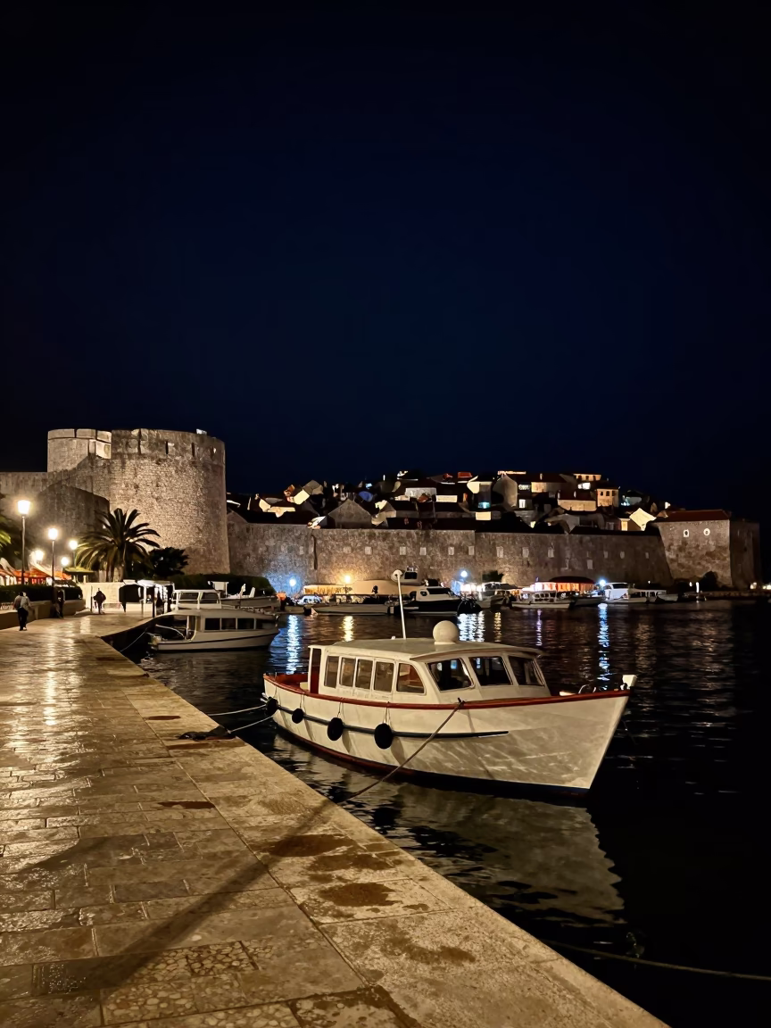 1970s Photography in Dubrovnik at The Deepest Night Sky Light in in Dubrovnik, Croatia