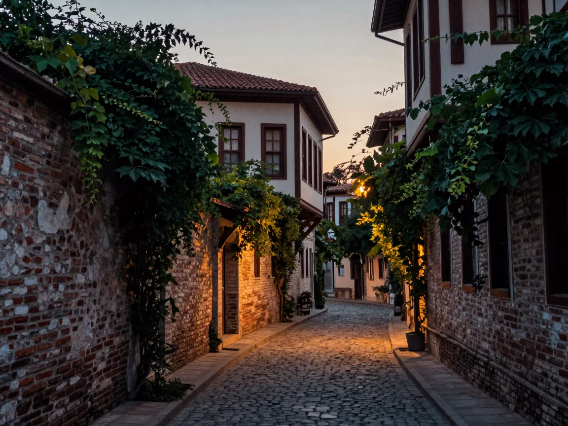 1970s Style in Izmir at The Still Hours Before Dawn Light in in Izmir, Turkey