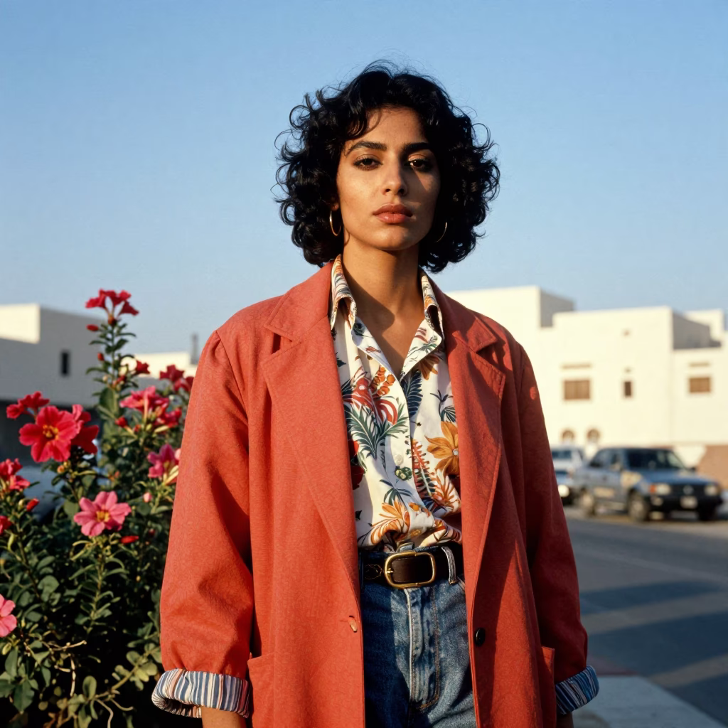 1980s Portrait in Muscat at Clear Late-afternoon Light in in Muscat, Oman