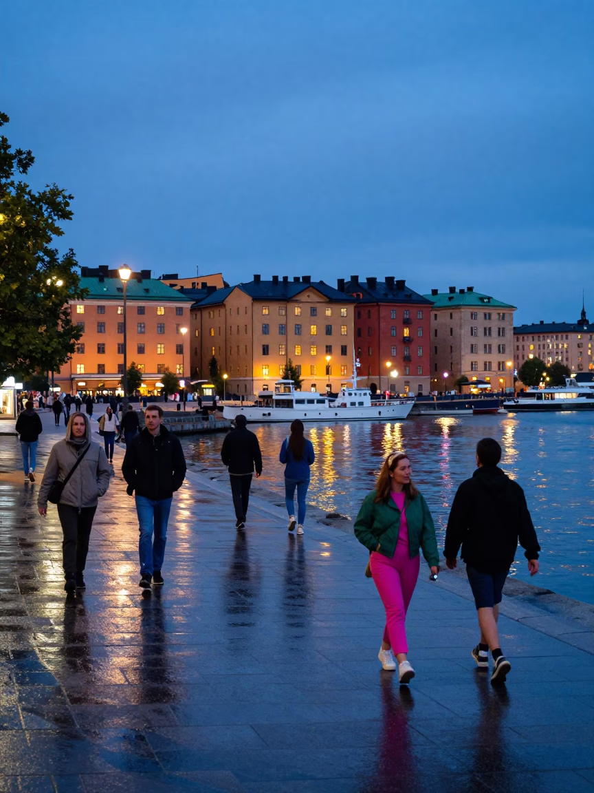 2020s Photography in Stockholm at As City Lights Begin To Glow in in Stockholm, Sweden