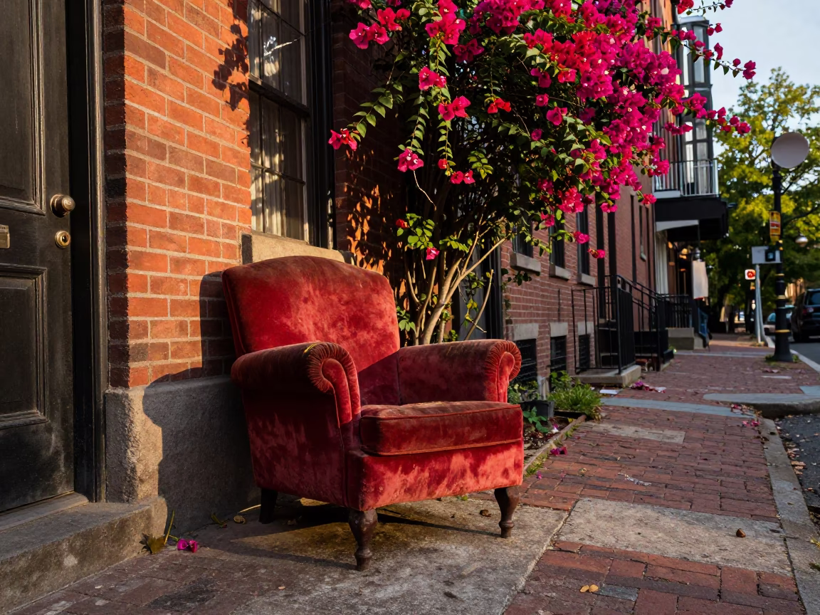 Abandoned Armchair in Boston in in Boston, Massachusetts, United States