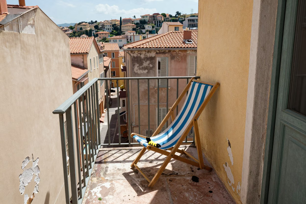 Abandoned Balcony in Nice in in Nice, France