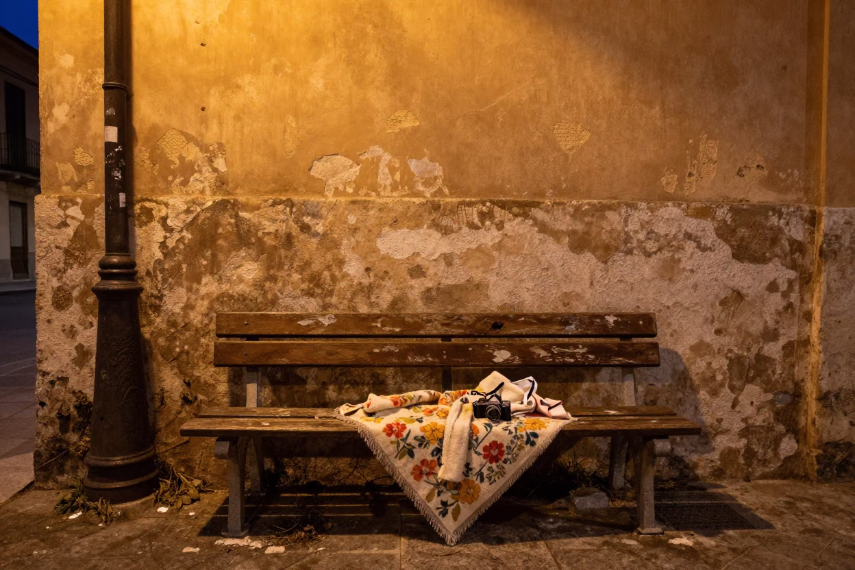 Abandoned Bench in Palermo in in Palermo, Italy
