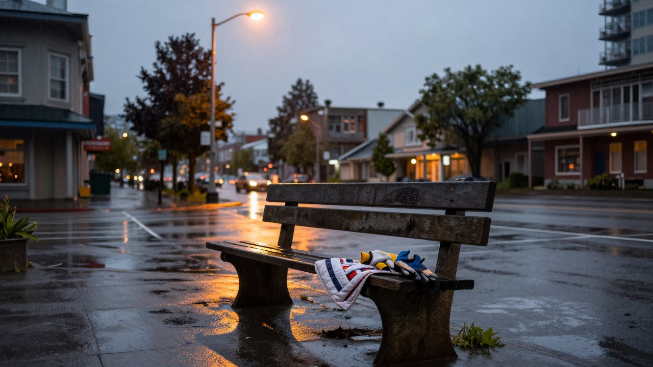 Abandoned Bench in Vancouver in in Vancouver, British Columbia, Canada