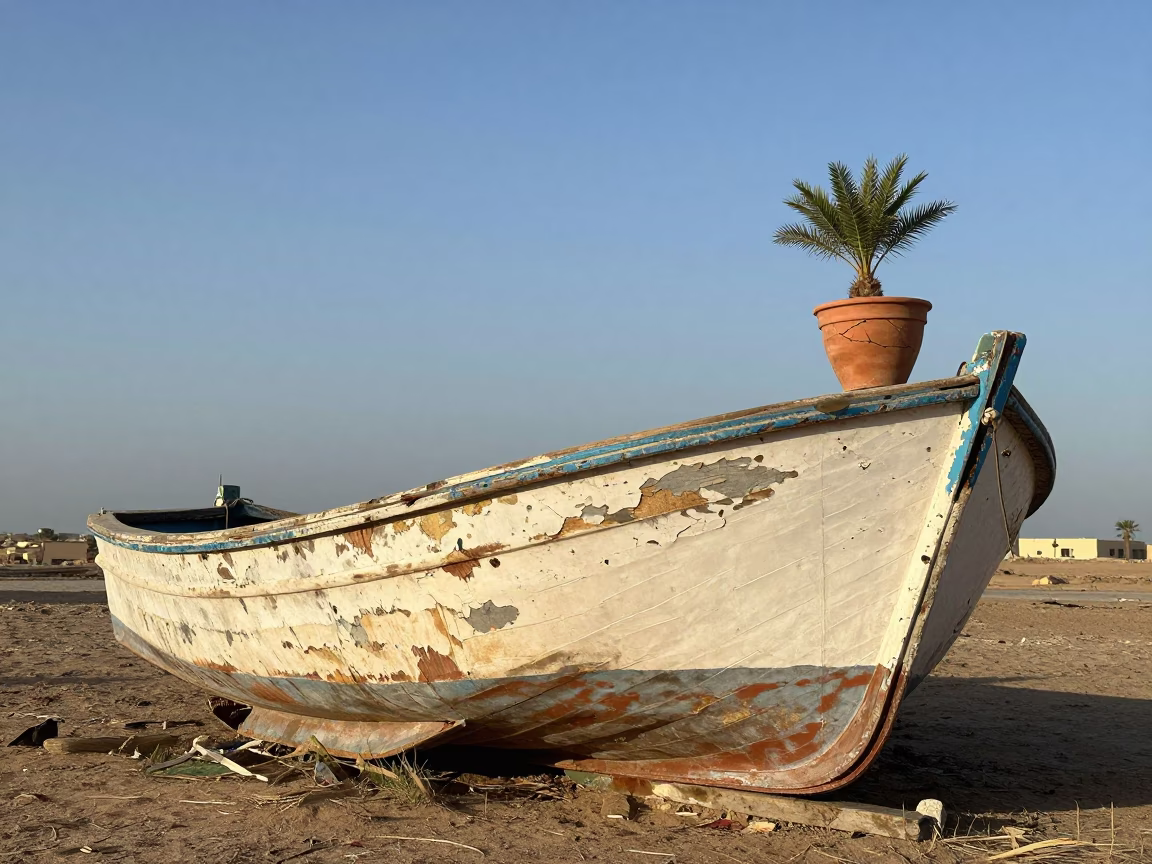 Abandoned Boat in Alexandria in in Alexandria, Egypt