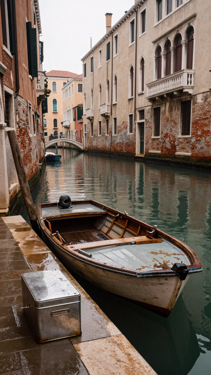 Abandoned Boat in Venice in in Venice, Italy