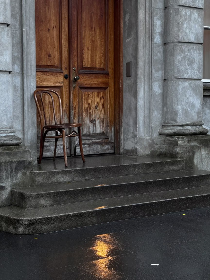 Abandoned Chair in Christchurch in in Christchurch, New Zealand