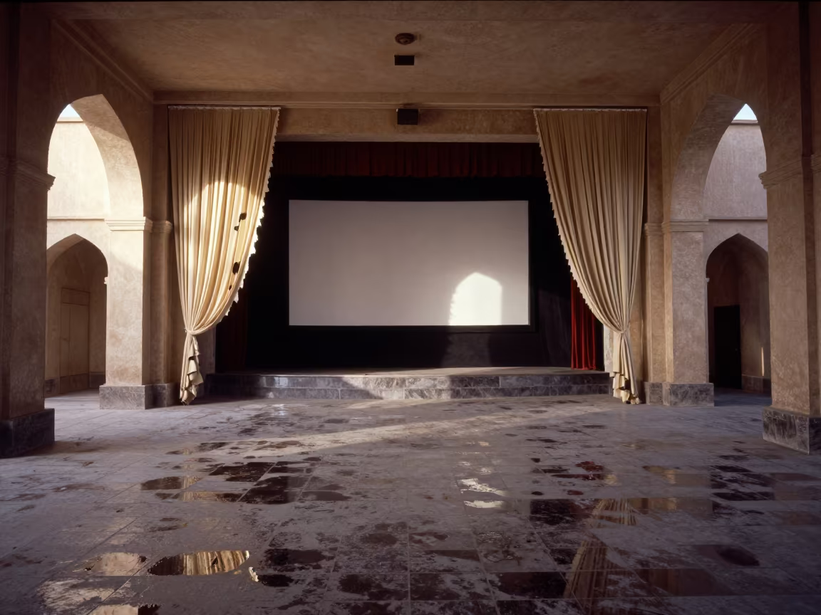Abandoned Cinema Hall Herat Afternoon Light in in a ceremonial hall near Herat