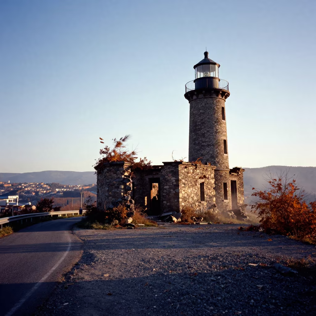 Abandoned Lighthouse Ruin at Rustaveli Roadside Stop in at a roadside stop near Rustaveli, Tbilisi