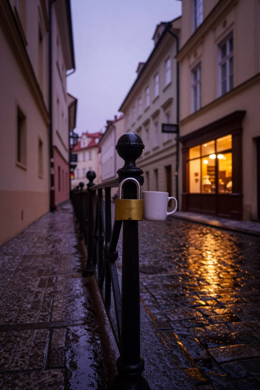 Abandoned Mug in Prague in in Prague, Czech Republic