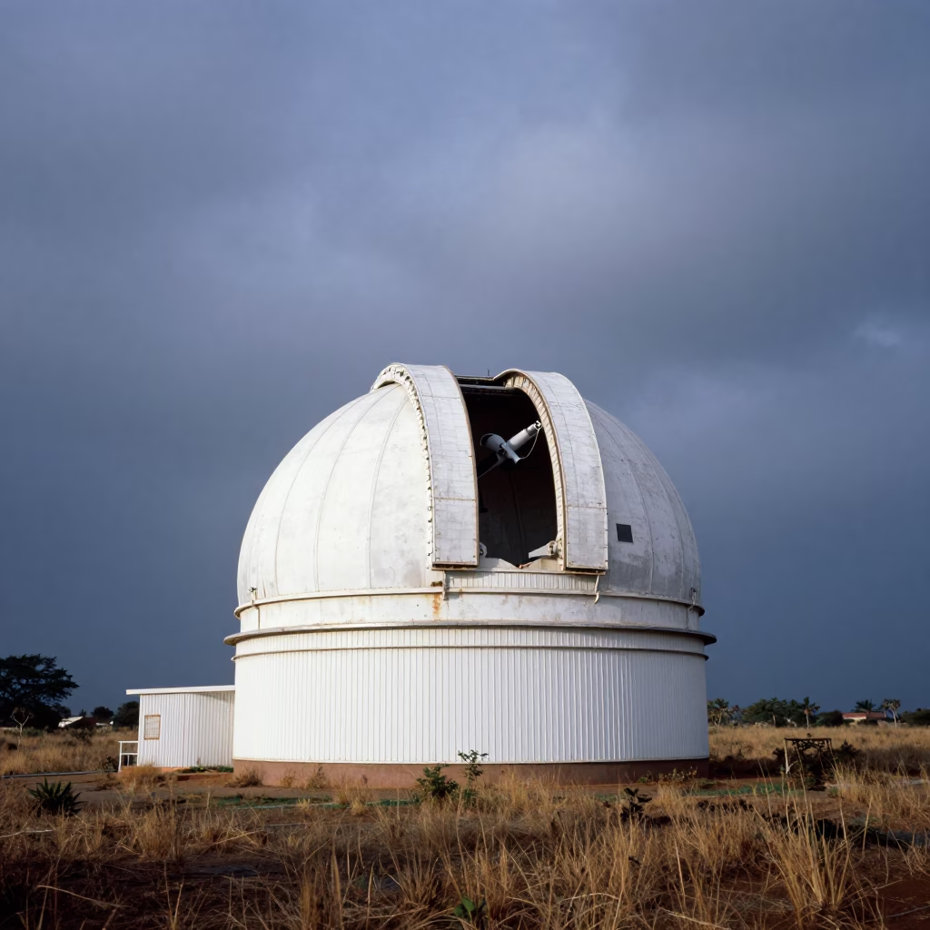 Abandoned Observatory Dome Near Niamey Before Dawn in at a remote field station near Niamey