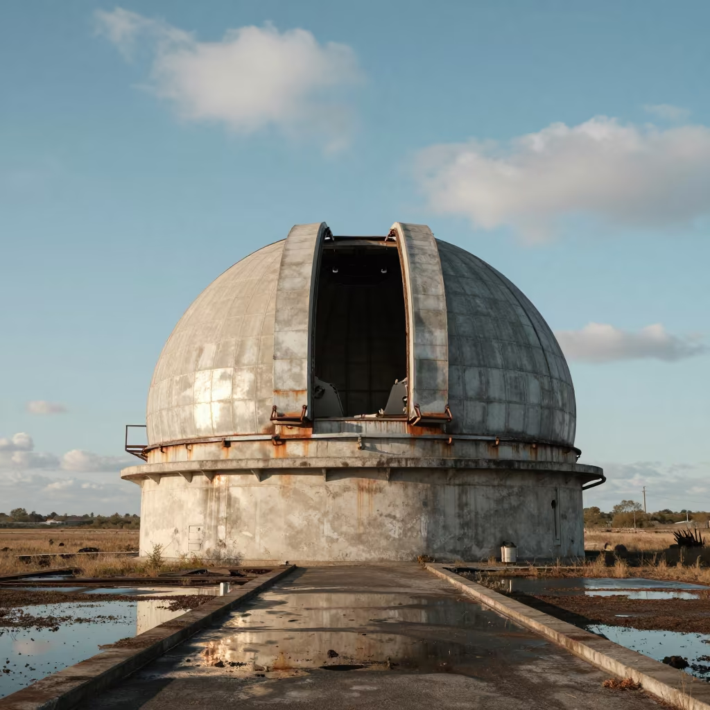 Abandoned Observatory Dome Open Sky in beside an observatory dome in Surat