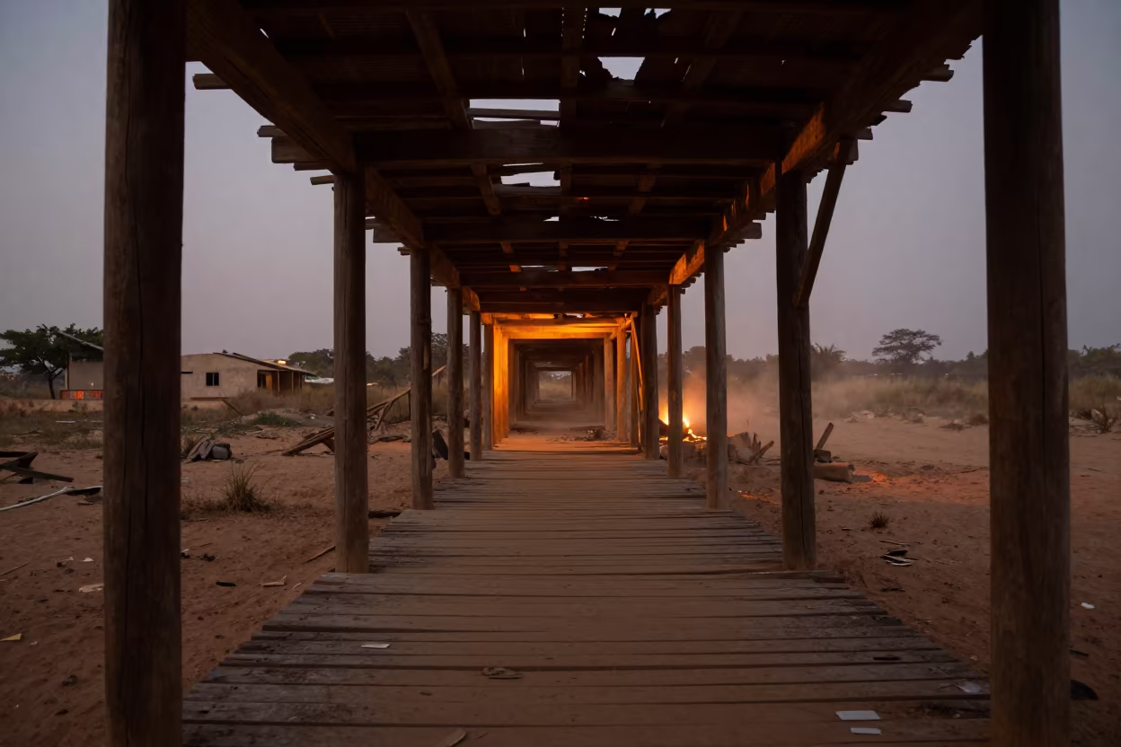 Abandoned Ropewalk Gambia Evening Light in in Gambia