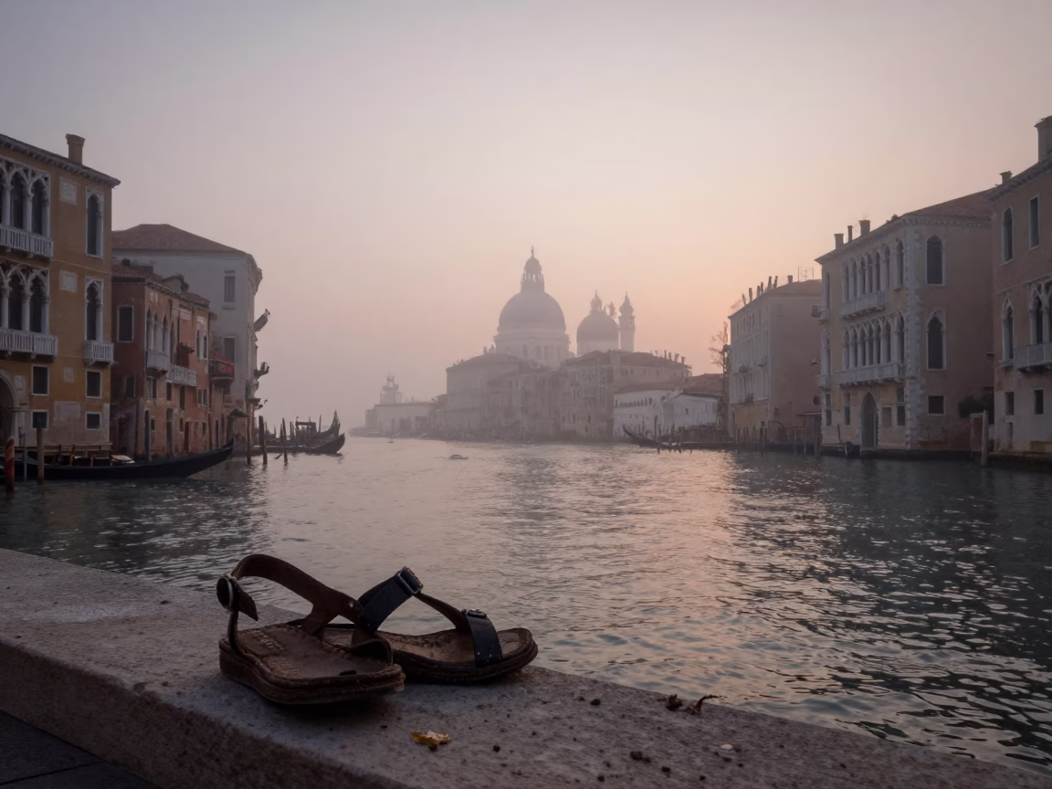 Abandoned Sandals in Venice in in Venice, Italy