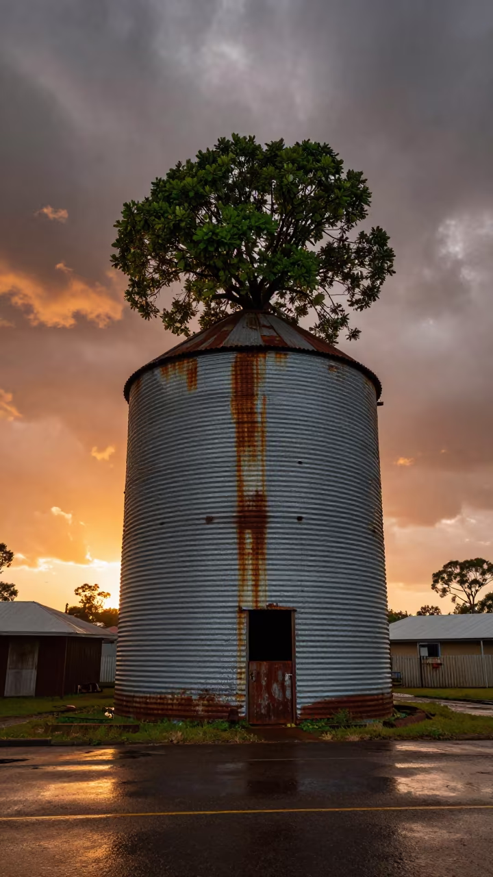 Abandoned Silo Tree Monsoon Sunset Townsville in near Townsville