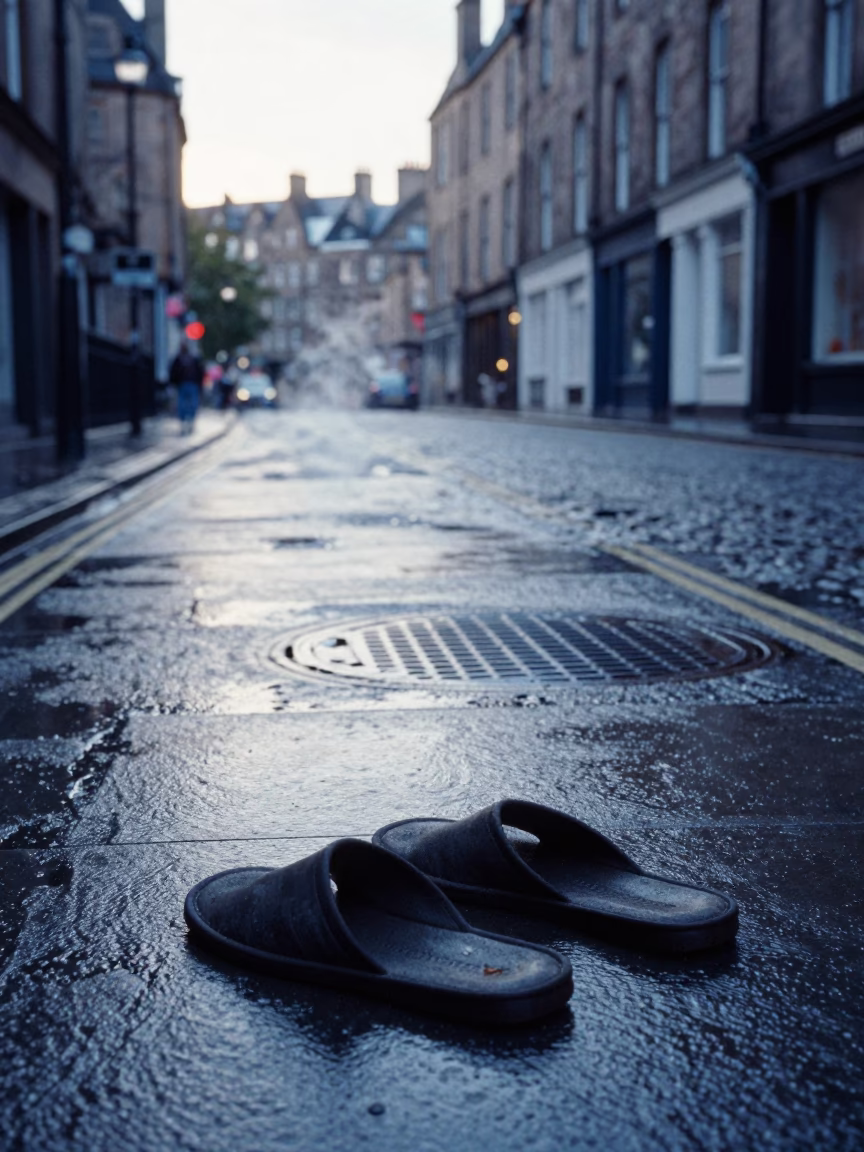 Abandoned Slippers in Edinburgh in in Edinburgh, United Kingdom