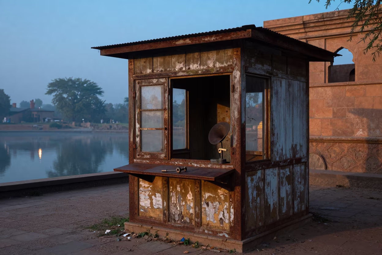 Abandoned Telegraph Office in Punjabi Court in through an abandoned ceremonial court in Punjab
