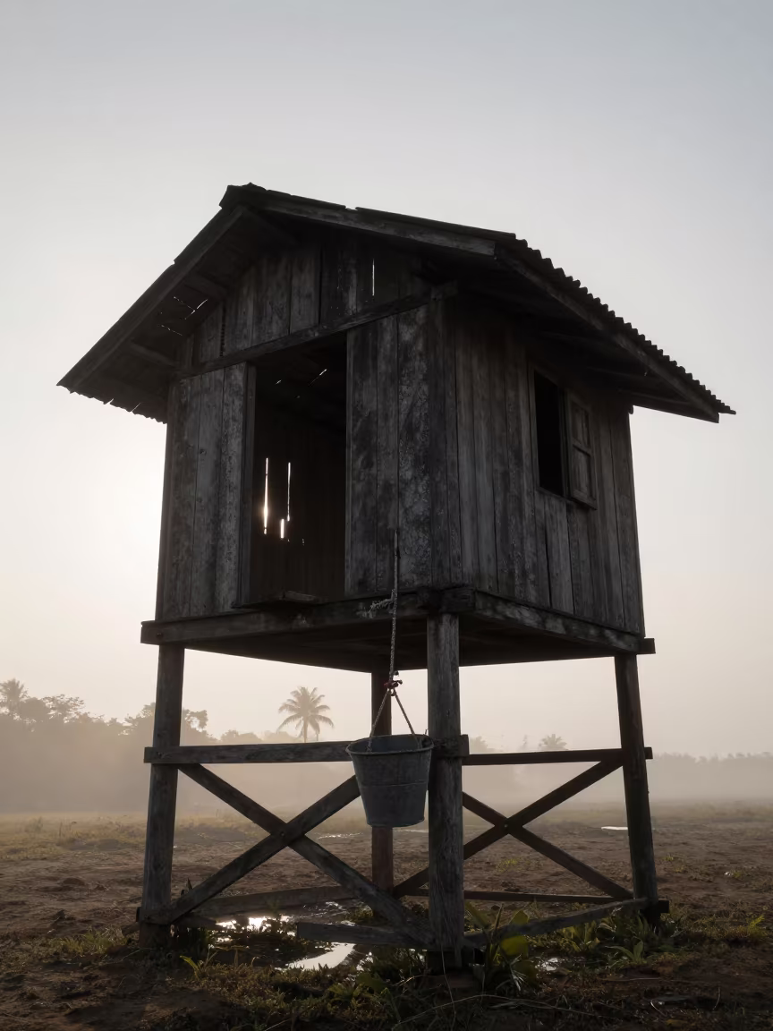 Abandoned Well House Dawn Fog Pernambuco in in Pernambuco