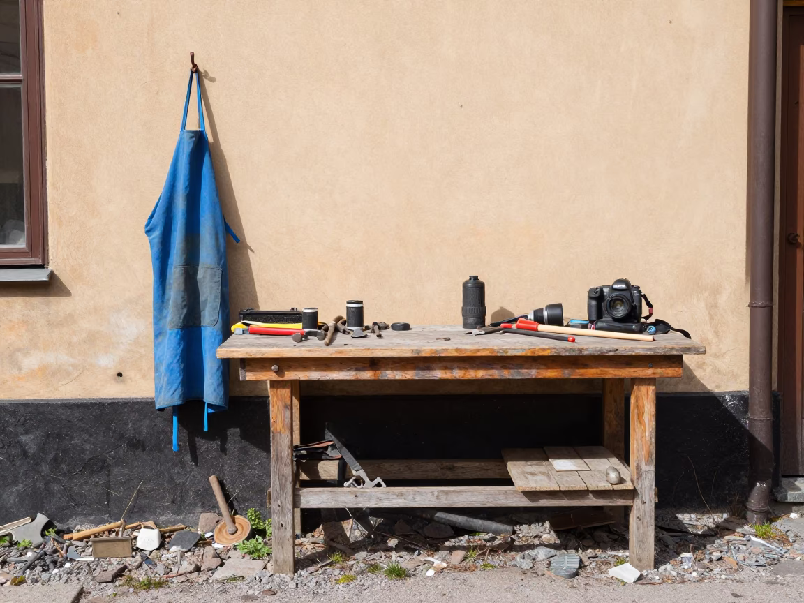 Abandoned Workbench in Stockholm in in Stockholm, Sweden
