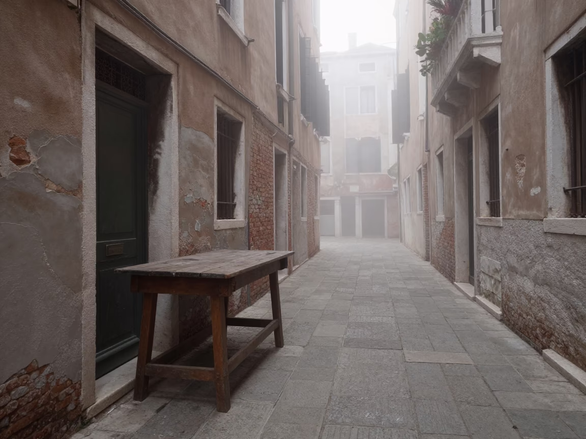 Abandoned Workbench in Venice in in Venice, Italy