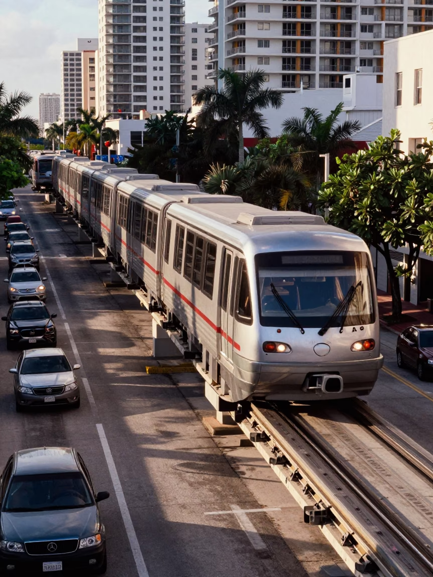 Above Street in Miami at The Early Afternoon Light in in Miami, Florida, United States