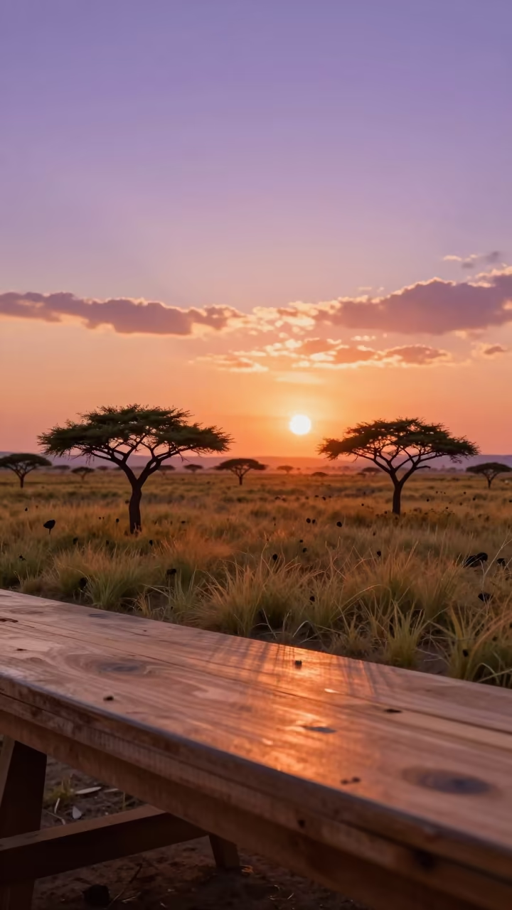 Acacia Savanna Model on Wooden Workbench in on a wooden workbench near Sheffield