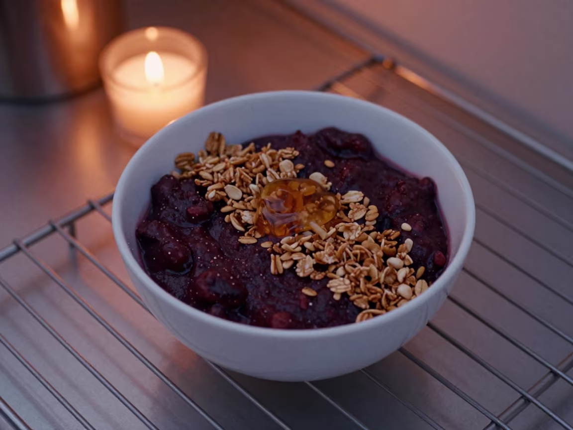 Açaí Bowl Granola Honey Nabatieh Bakery in on a bakery cooling rack in Nabatieh