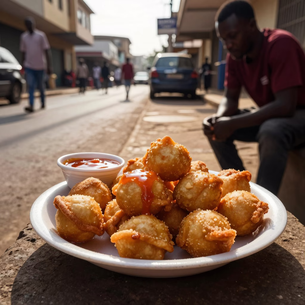 Accra Fritters at Clear Late-afternoon Light in Johannesburg in in Johannesburg, South Africa