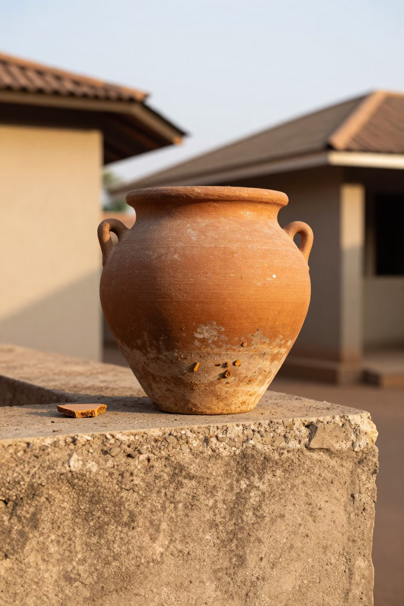 Accra Weathered Clay Pot in in Accra, Ghana