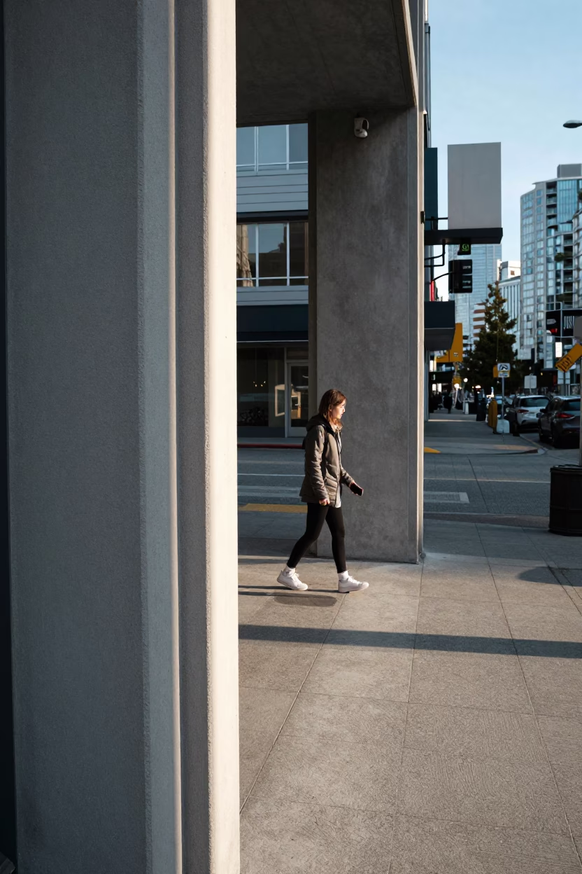 Across Doorframe in Vancouver at Bright Midmorning Light in in Vancouver, British Columbia, Canada