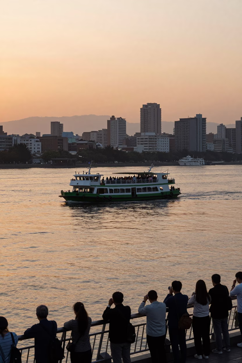 Across River in Kaohsiung at Golden Hour in in Kaohsiung, Taiwan