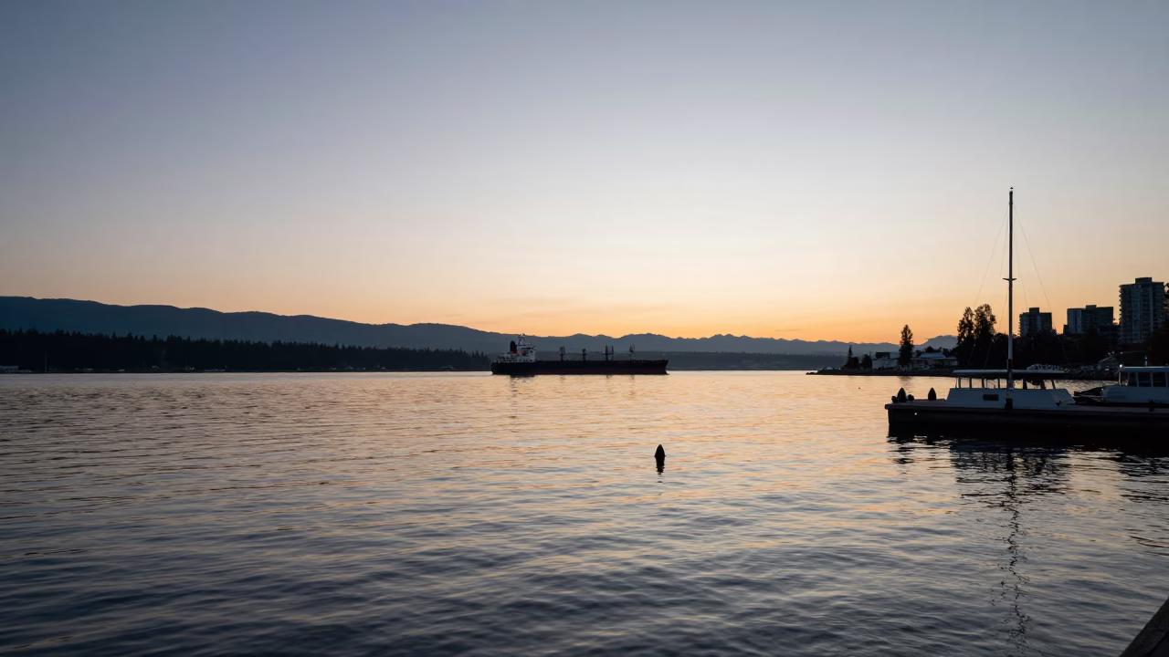 Activity Harbor at The Early Morning Light in Vancouver in in Vancouver, British Columbia, Canada