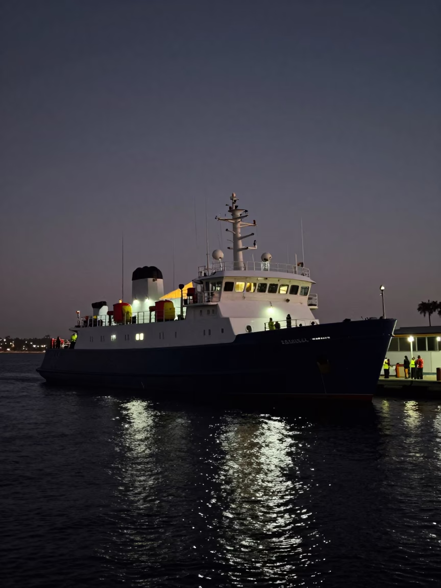 Activity Harbor in San Diego at The Predawn Darkness Light in in San Diego, California, United States