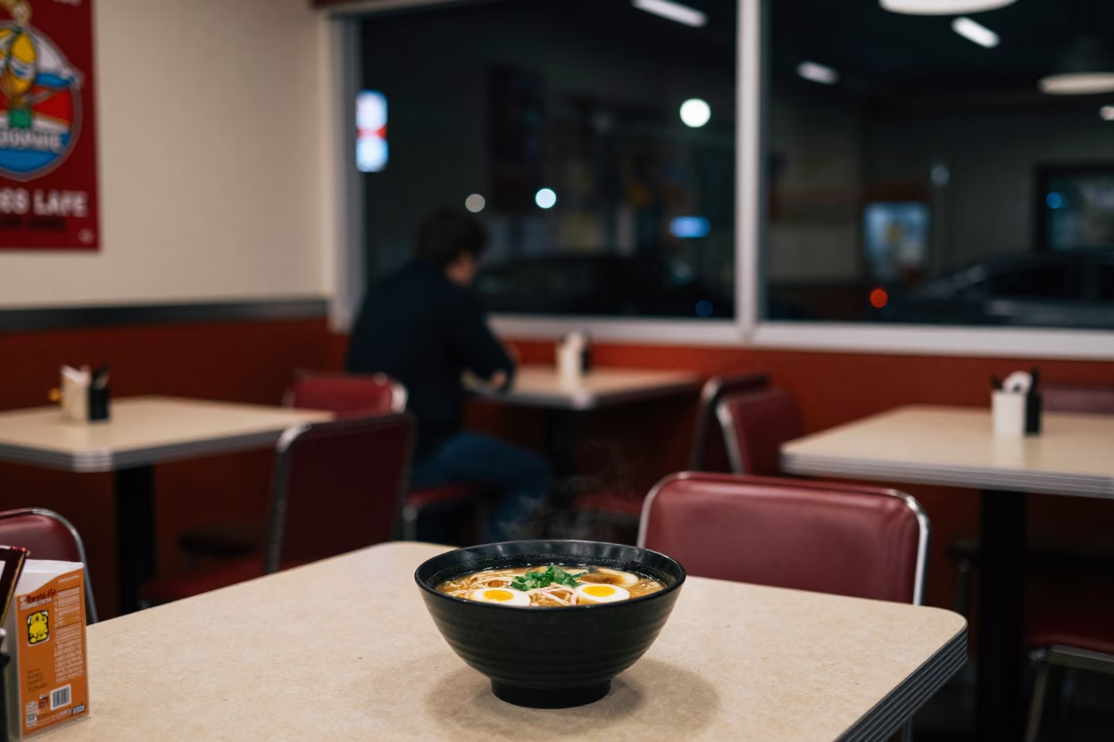 Adelaide Diner Scene at Deep In The Night Light in in Adelaide, South Australia, Australia