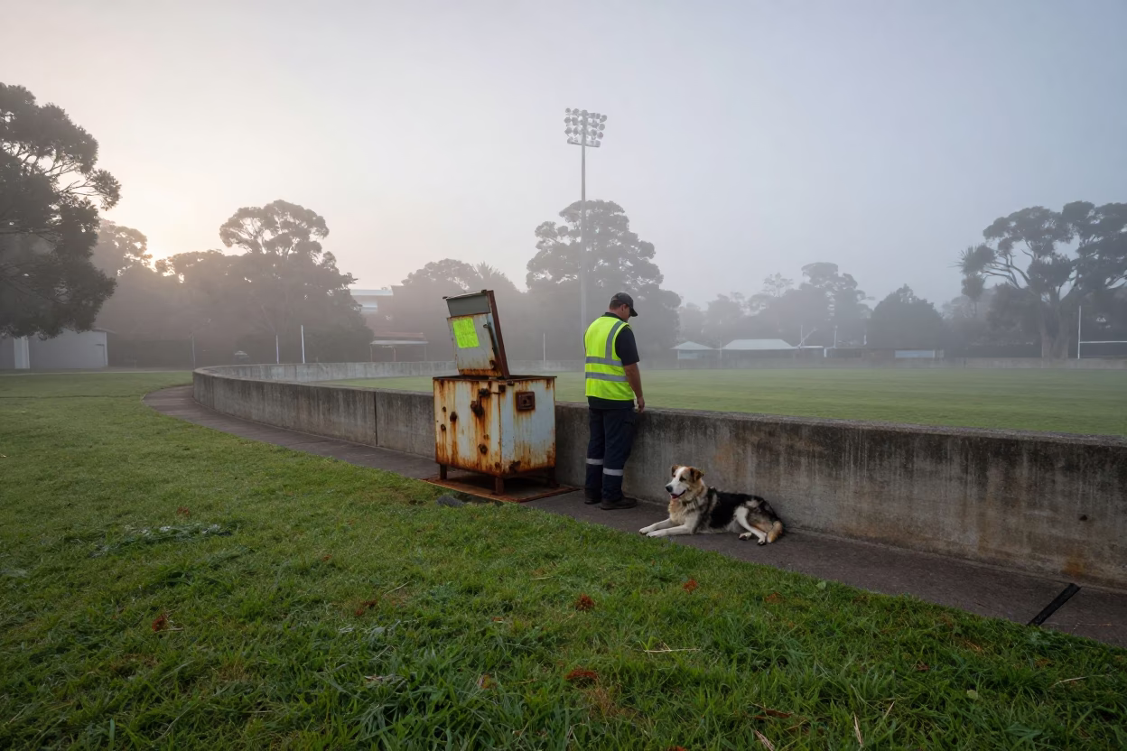 Adelaide Dog at Dawn Light in in Adelaide, South Australia, Australia