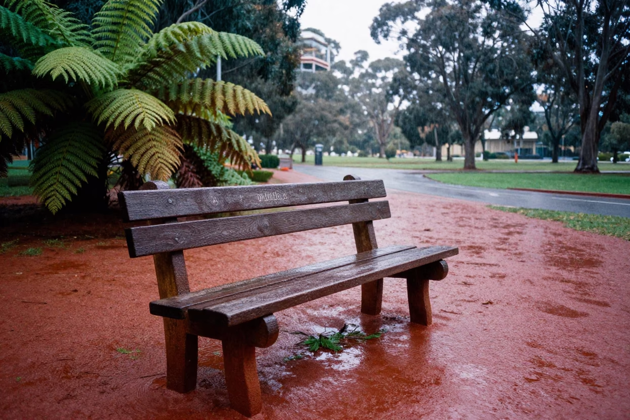Adelaide Fern at First Light in in Adelaide, South Australia, Australia