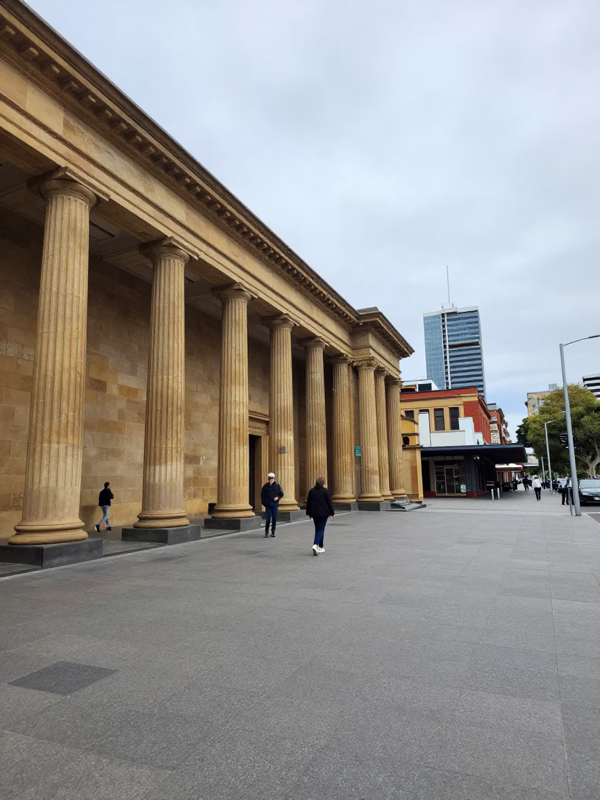 Adelaide Pedestrian at Midday Light in in Adelaide, South Australia, Australia