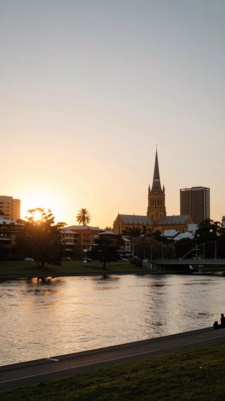 Adelaide River And Port From North Terrace in in Adelaide, South Australia, Australia