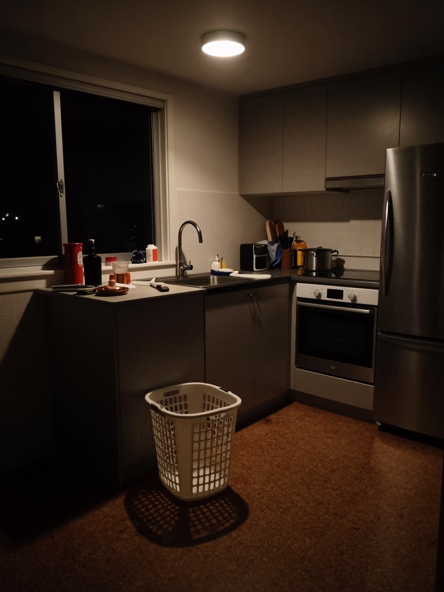 Adelaide Scene Home at Deep In The Night Light in in Adelaide, South Australia, Australia