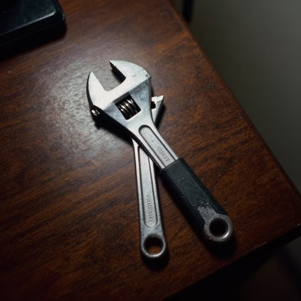 Adjustable Spanner on Hotel Dresser Minna in on a hotel dresser in Minna